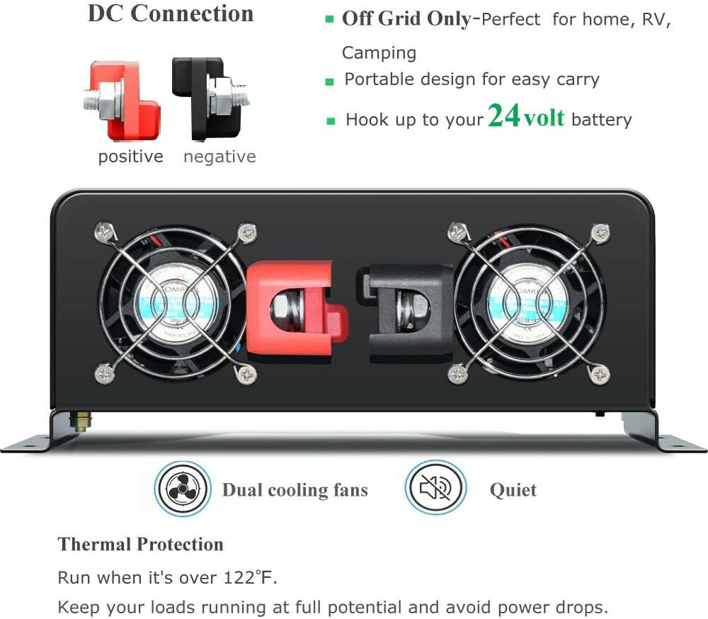 Inverter Pure Sine Wave 60Hz 120V 3000W - Inversor de Energía Solar de Onda