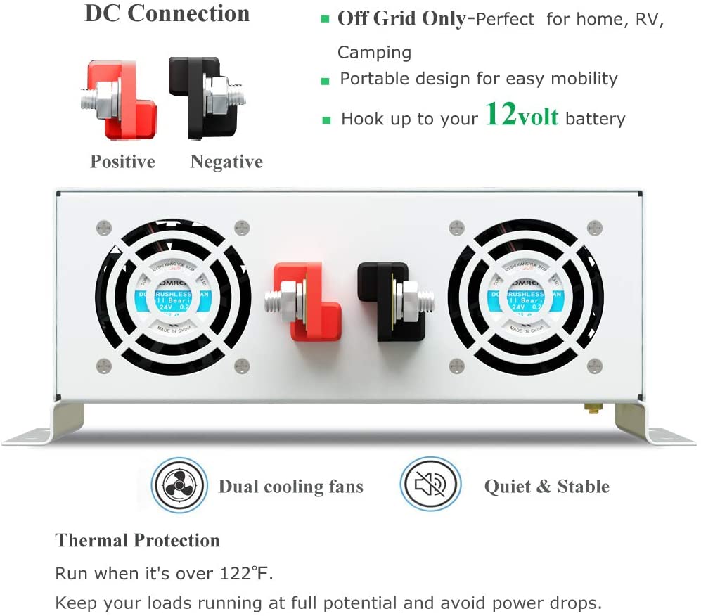 Inversor Solar de onda sinusoi - Inverter Pure Sine Wave 60Hz 120V 3000W reseña y precio
