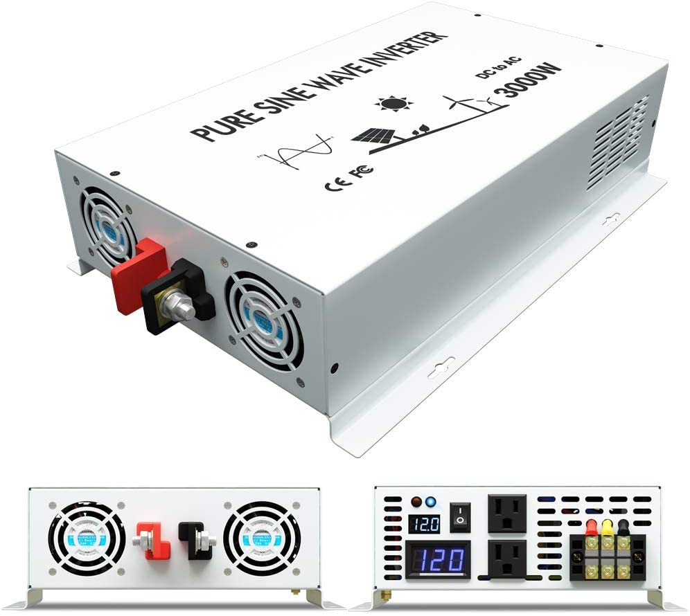 Inversor de potencia de onda s - Inverter Pure Sine Wave 60Hz 120V 3000W reseña y precio