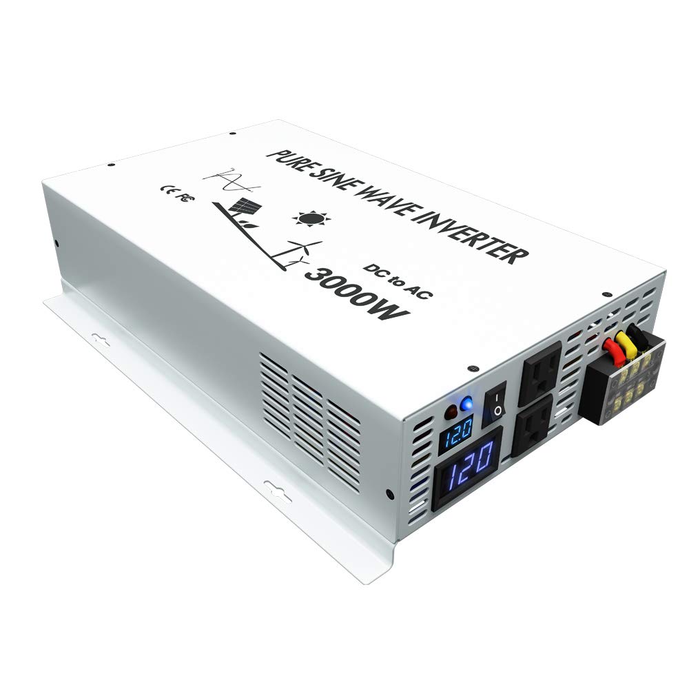 Inversor de potencia de onda s - Inverter Pure Sine Wave 60Hz 120V 3000W reseña y precio