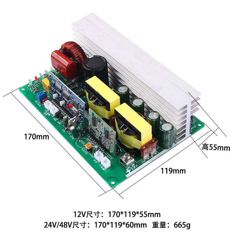 Módulo inversor de onda sinuso - Pure Sine Wave Inverter Board 24V 48V reseña y precio
